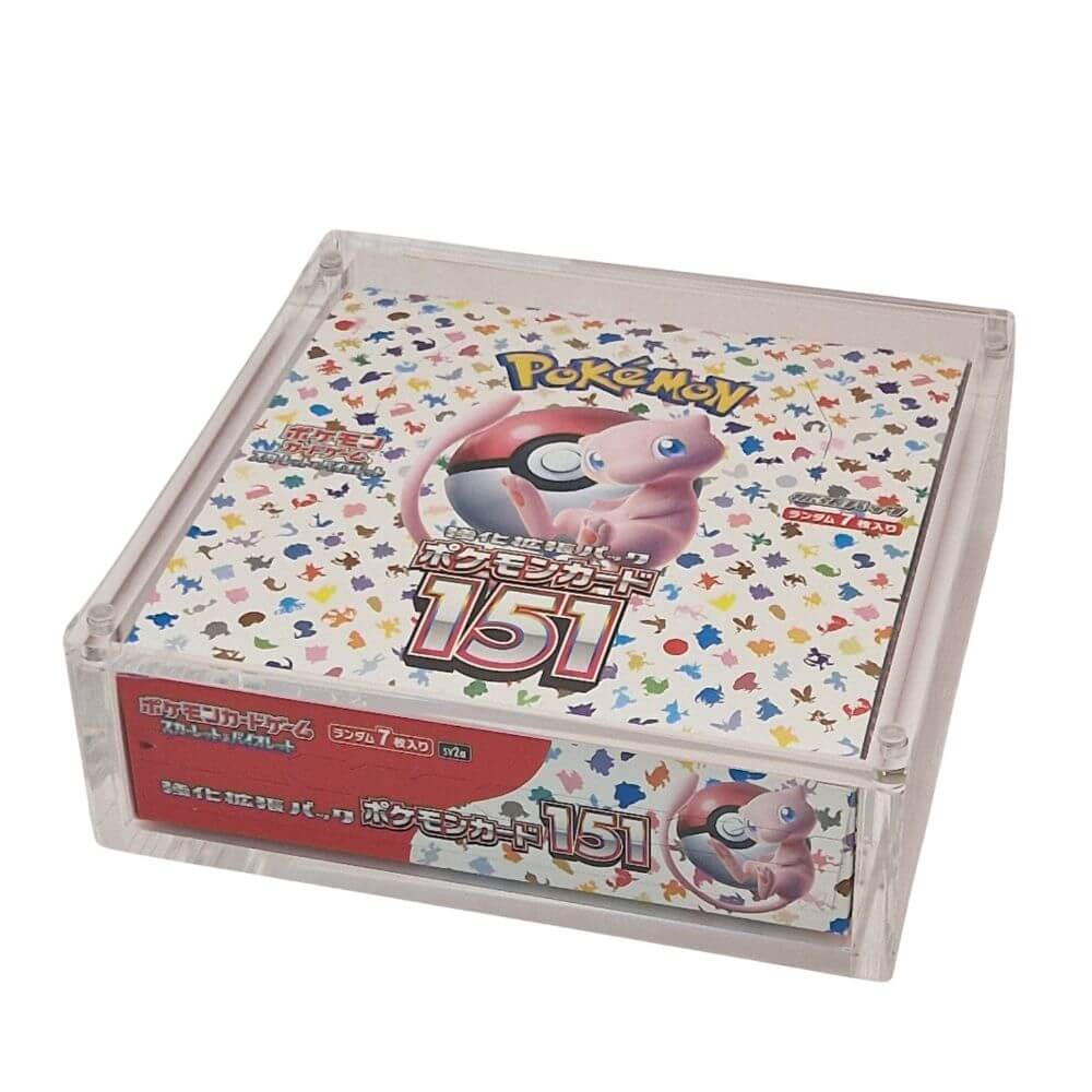 Acryl Schutzbox mit japanischem Pokémon Display 151 – Draufsicht mit klarem Schutzgehäuse
