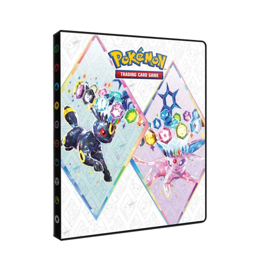 Pokémon 4-Pocket Binder Umbreon & Espeon – Terakristall-Design aus der Prismatic Evolutions Serie (schräger Blick)