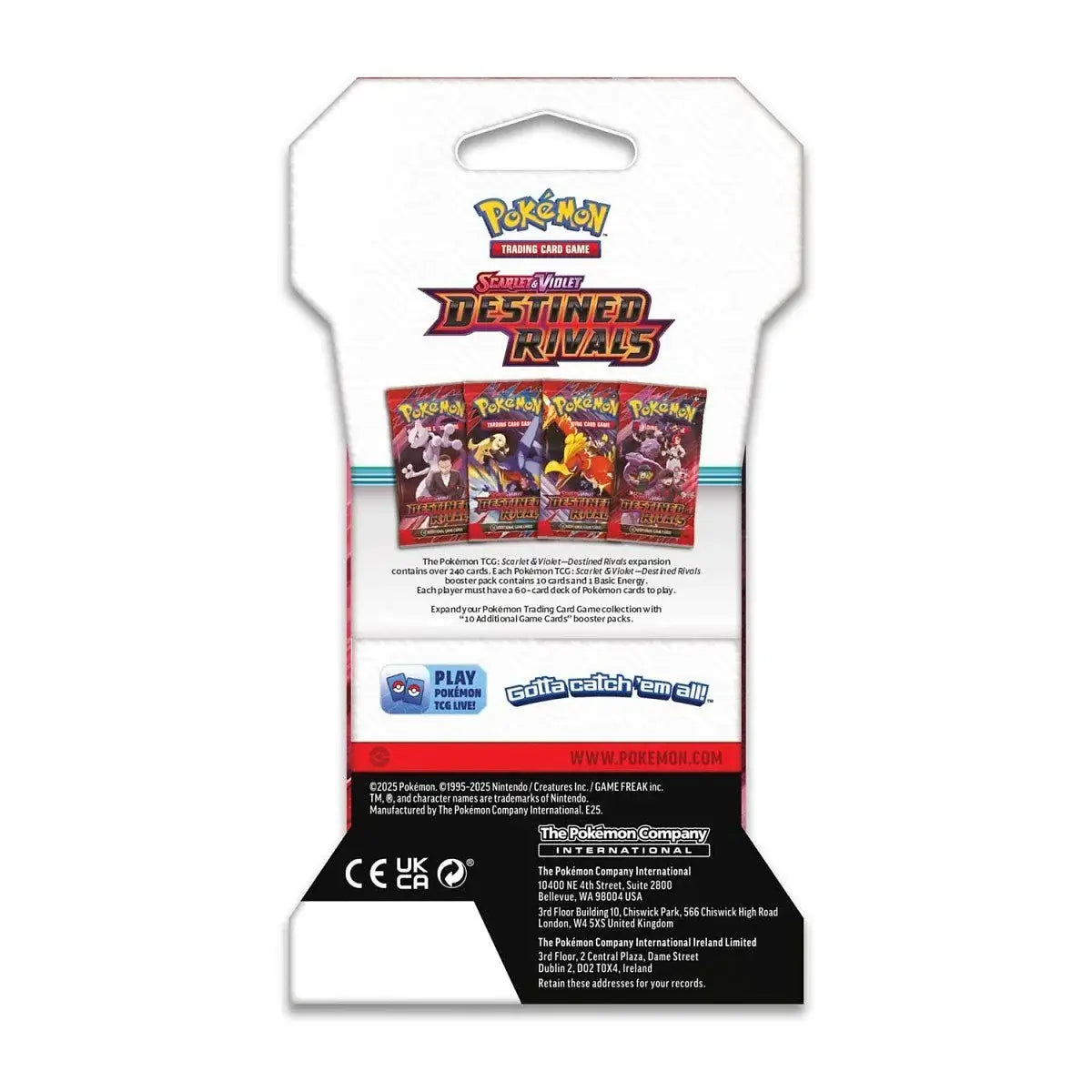 Pokémon Sleeved Boosterpack Scarlet & Violet: Destined Rivals – Verpackung Rückseite