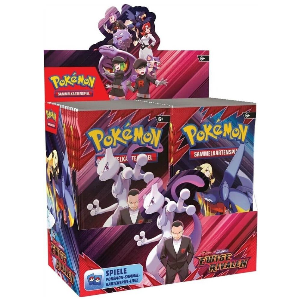 Pokémon Display Karmesin & Purpur: Ewige Rivalen – Vorderseite mit Mewtu & Team Rocket