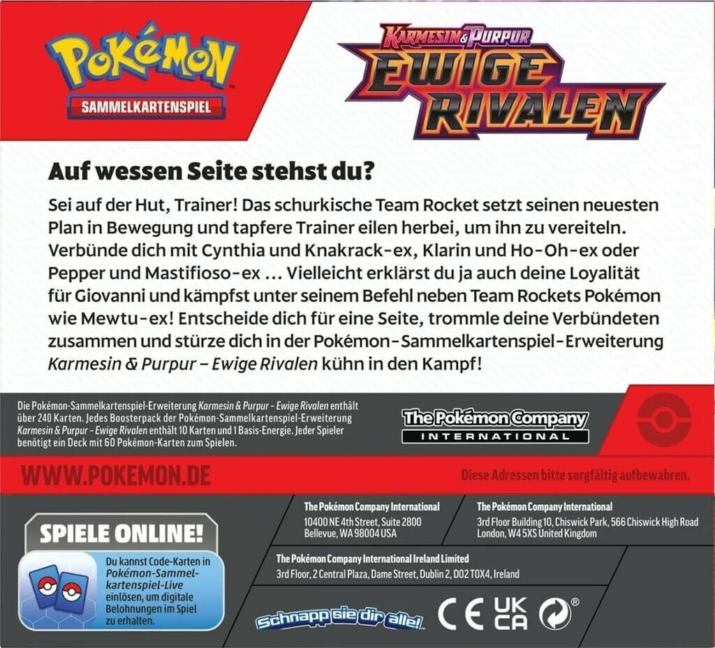 Rückseite des Pokémon Displays Ewige Rivalen – Produktbeschreibung & Herstellerinfos