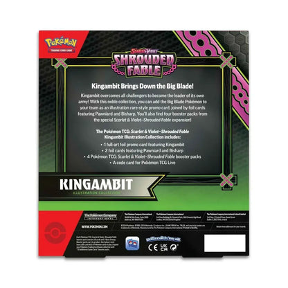 Rückseite der Shrouded Fable Kingambit Collection mit Inhalt (EN)