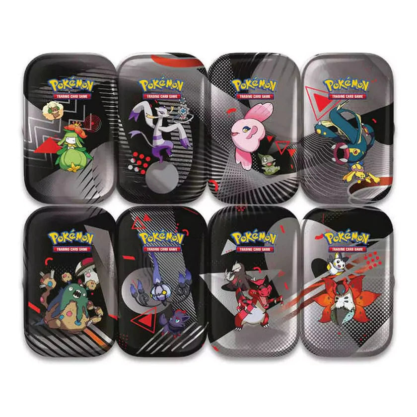 Pokémon Schwarze Blitze & Weiße Flammen Mini Tin Deutsch mit 2 Boostern und Sammelkarte, Artwork zufällig.