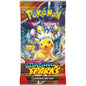 Frontansicht des Pokémon Surging Sparks Boosterpacks (EN) mit Pikachu und Juwelenmotiv